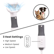 Dog Hair Dryer, 2 in 1 Dog Brush, Pet Grooming Dryer for Small Dog and Cat, Cat Hair Brush with Adjustable Temperature