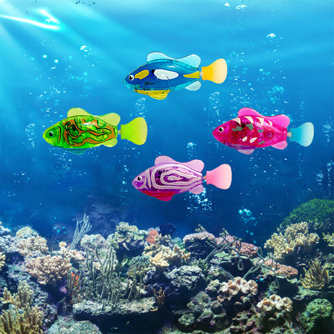 Pet Fish Electronic Cat Toys With Grass LED Light Toys