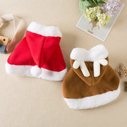 Christmas Cat & Dog Costume - Red Cloak with Hat, Warm & Funny