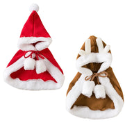 Christmas Cat & Dog Costume - Red Cloak with Hat, Warm & Funny