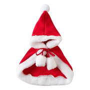 Christmas Cat & Dog Costume - Red Cloak with Hat, Warm & Funny